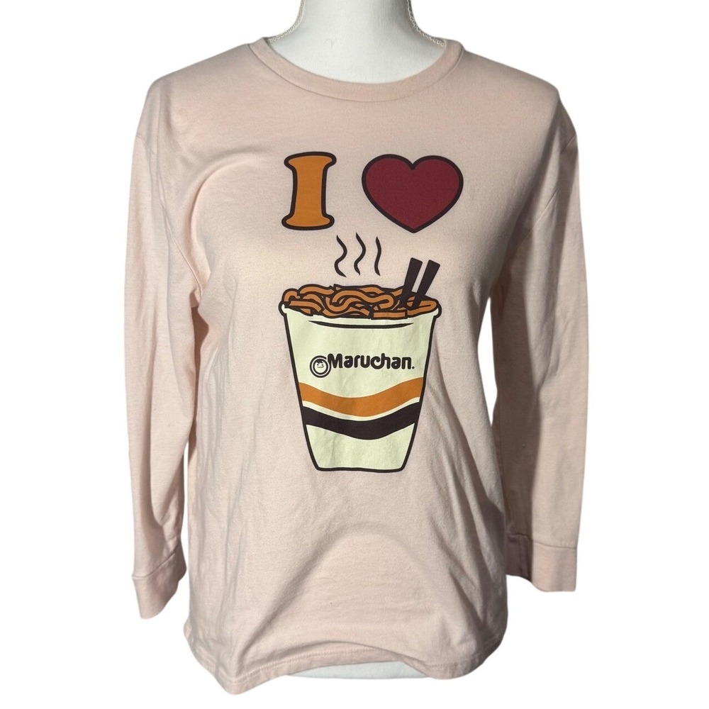 Maruchan I Love Ramen Graphic Long Sleeve Tee‎ – Pink – Youth Large (10/12)
